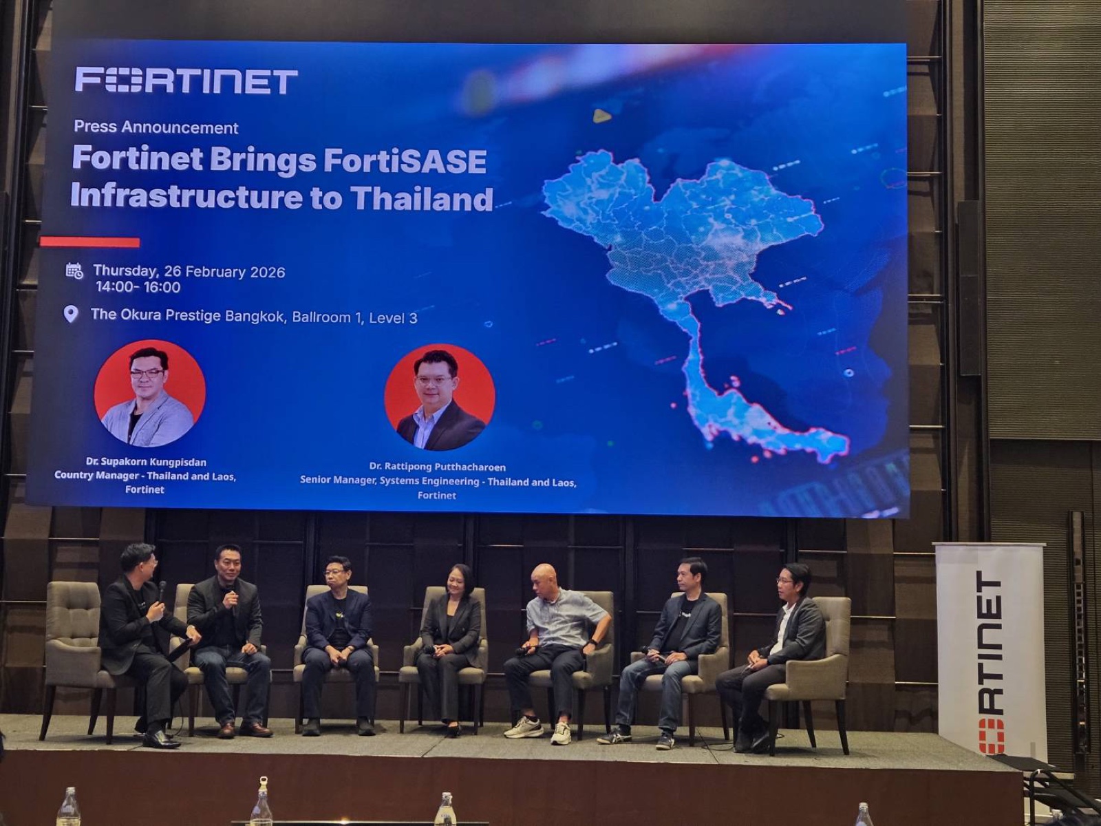 On the panel for the Fortinet FortiSASE Thailand press announcement, 2026